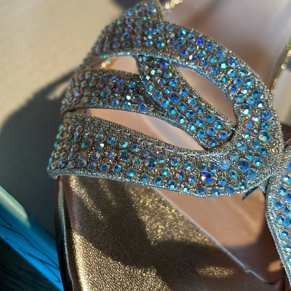 Lauren  Lorraine, style #Vanessa gold sequins,sparkling with a two inch heel - Picture 8 of 11